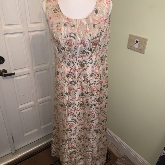 1960s Vintage Sara Fredricks Pink/Ivory 2 Piece Gown & Overcoat, Sz 4/6 *Read - Picture 5 of 12